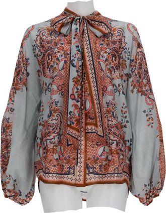Zimmermann Aster Intricate Floral Silk Blouse