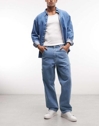 Stan Ray Jeans comodi lavaggio blu medio