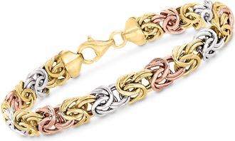 Ross-Simons 14kt Tri-Colored Gold Byzantine Bracelet