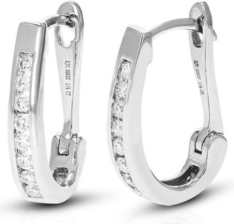 Vir Jewels 1/4 cttw Round Cut Lab Grown Diamond Hoop Earrings in.925 Sterling Silver Channel Set 2/3 Inch