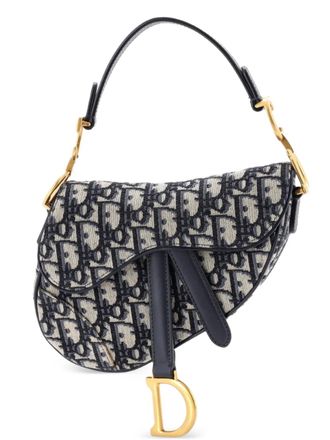 Dior Saddle Handbag Oblique Canvas Mini shoulder bag - Blue