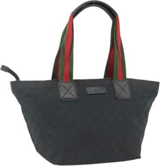 Gucci Pre-owned Tote Bags, female, Black, Size: ONE SIZE Pre-owned Vintage GG Canvas Hand Bag