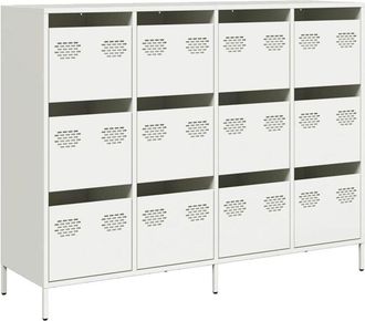 vidaXL Vidaxl - Credenza Bianca 135x39x103,5 cm in Acciaio Laminato a Freddo