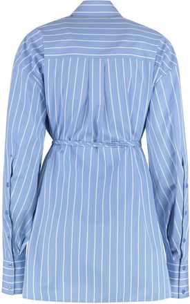 Max Mara Womens Firma Striped Shirt - Light Blue Cotton - Size EU 36 (Womens)