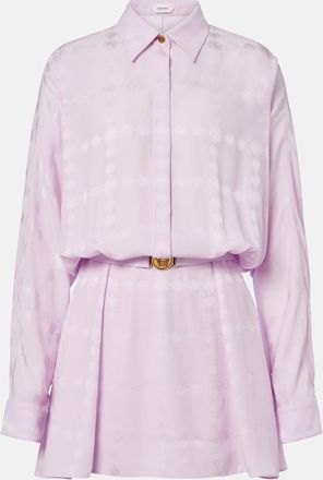 Versace Medusa silk cr&ecirc;pe satin shirt dress