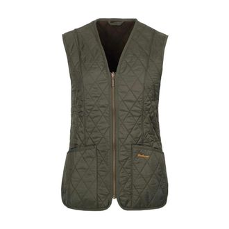 Barbour Gewatteerde Olijf Fleece Liner Vest - Dames - Bodywarmers - Groen - M - Leer - Jassen