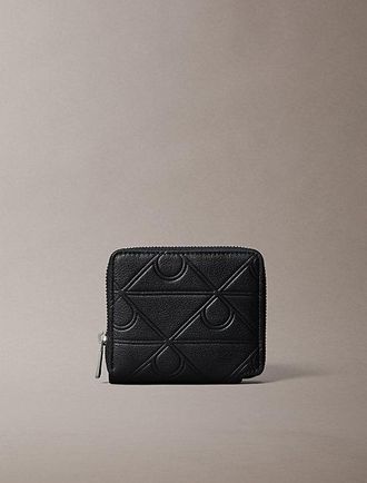 Calvin Klein Allover Monogram Logo Zip Bifold Wallet