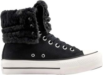 Converse Schoenen, Dames, Zwart, 40 EU, Leer, Chuck Taylor All Star Fold Over Lift X-High
