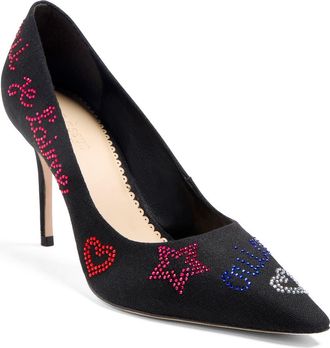 Cinq &agrave; Sept Juliet Pointed Toe Pump in Black/multi at Nordstrom Rack, Size 7.5Us / 37.5Eu