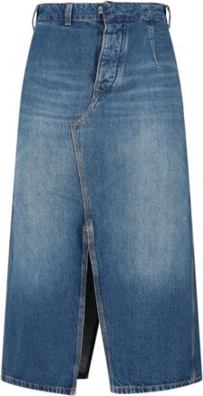 Victoria Beckham Denim Midi Skirt - Blue