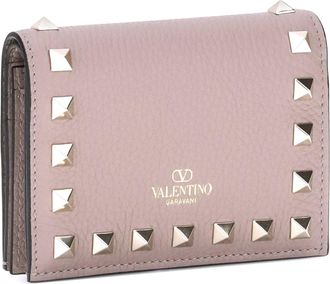 Valentino Garavani Womens Rockstud Wallet Poudre Calf Leather Bos Taurus