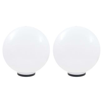 Berkfield Home LED Bowl Lamps 2 pcs Spherical 50 cm PMMA in White