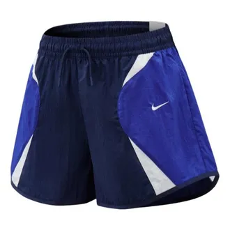 Nike (WMNS) Nike Sportswear Loose Mid-Rise Track Shorts Asia Sizing Midnight Navy Old Royal White IM8404-410
