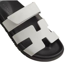 Hermès White Leather Chypre sandals Size 39