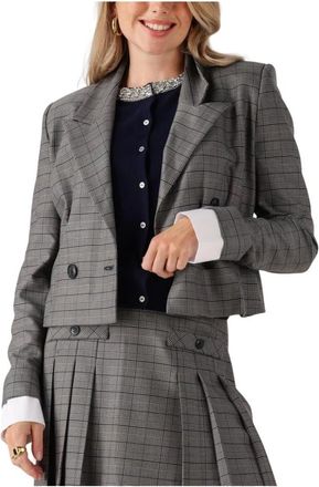 Janice Jassen, Dames, Grijs, L, Polyester, Navy Blue Stan Blazer