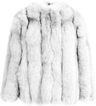 Wanan Luxury Giacca Reine Bianca in Pelliccia di Volpe-Donna -Bianco