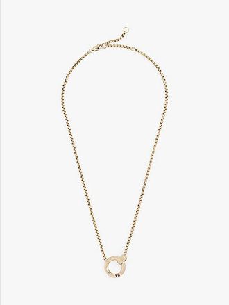 Tommy Hilfiger Collar chapado en oro con colgante circular