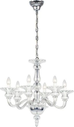 Netlighting Zagreb Clear Glass Chrome 6 Arm Chandelier