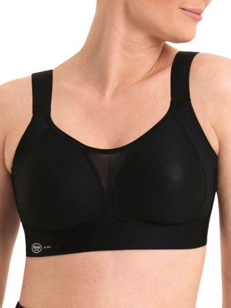 Anita Womens Smart Control Sports Bra - Black Polyamide - Size 34C