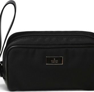 Gucci Black Leather Nylon Pouch (Pre-Owned)