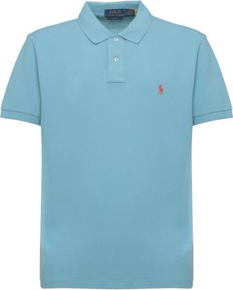 Ralph Lauren Tops, Heren, Blauw, M, Katoen, Polo met geborduurd paardje