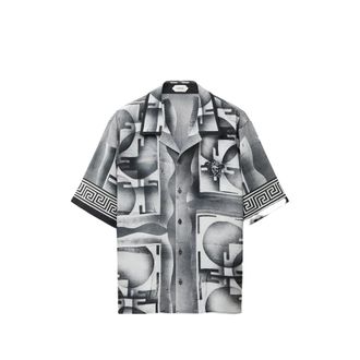 Versace Printed Cr&ecirc;pe De Chine Silk Shirt