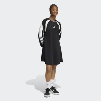 adidas Shirtkleid ADIDAS SPORTSWEAR W HER DRESS, Damen, Gr. XS, N-Gr, schwarz, sanftes wei&szlig;, wei&szlig;, Obermaterial: 100% Polyester, Kleider Shirtkleid