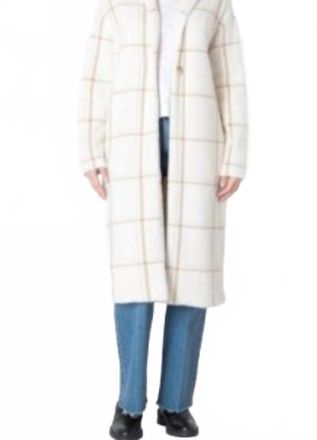 Dex Clothing Womens Longline Soft Sweater Coat In Cream