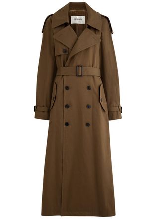 Saint Laurent Double-breasted Cotton-twill Trench Coat - Brown - 36 (UK8 / S)