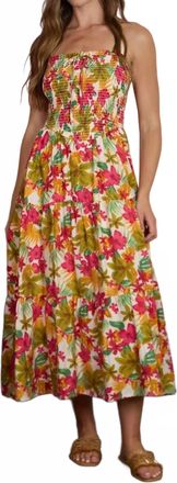 Blu Pepper Tropicana Midi Dress In Fuchsia Multi / Tropical Floral Print