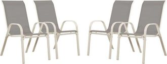 Habitat et Jardin Habitat Et Jardin - Juego De 4 Sillas Jard&iacute;n Textileno cordoba - Phoenix - Gris Claro