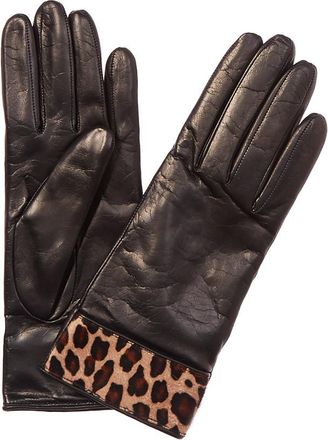Portolano Womens Black Leather Gloves