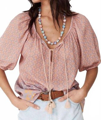 SPELL Sweet Nothings Short Sleeve Blouse In Sugar Plum