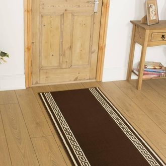 Runrug Hallway Carpet Runner Rug - Soft & Comfy, 9mm - Key in Brown | Size: 100 cm x 270 cm