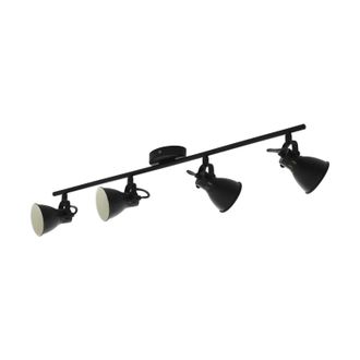 Loops Flush Ceiling Light 4 Spots Colour Black Shade Bulb GU10 4x3.3W Included