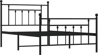 vidaXL Vidaxl - Estructura Cama Sin Colch&oacute;n Con Estribo Metal Negro 100x200 Cm