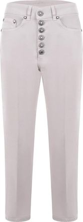 Dondup Geknipte Juweelknoop Jeans - Dames - Slim Fit Jeans - Beige - W25 - Katoen - Jeans