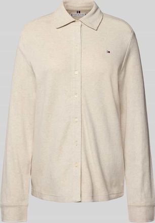 Tommy Hilfiger Regular Fit Langarmbluse aus reiner Baumwolle in Ecru, Größe XXL