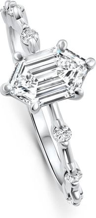 Pompeii3 Certified 1 1/3Ct Hexagon Diamond Jamie Engagement Ring 14k Gold Lab Grown