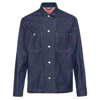 HUGO BOSS Mens X Replay Denim Oversized Overshirt (Dark Wash) - Navy/Blue Cotton - Size Small