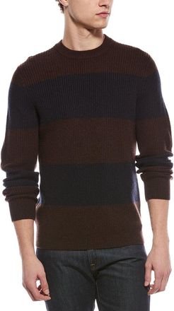 Vince Shaker Stripe Wool & Cashmere-Blend Crewneck Sweater