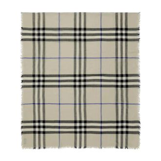 Burberry Accessoires, unisex, Grijs, ONE Size, Wol, Check Wool Scarf