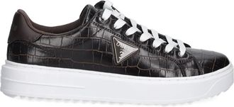 Guess Co crocodile-embossing logo sneakers - Brown