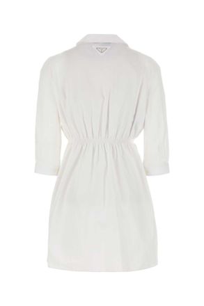 Prada Womens White Poplin Shirt Dress Bianco Abiti