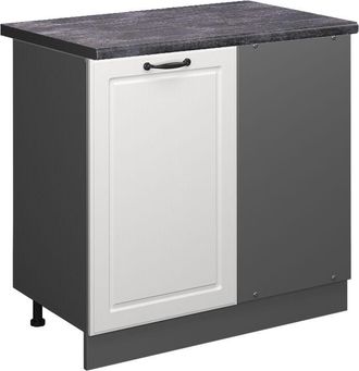 Vicco Armario De Esquina R-line, Blanco Casa De Campo, 86 Cm, Et Antracita, Vicco