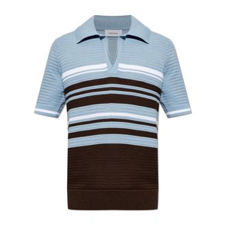 Ferragamo Polo Shirts, male, Blue, Size: M Polo with a Decorative Weave