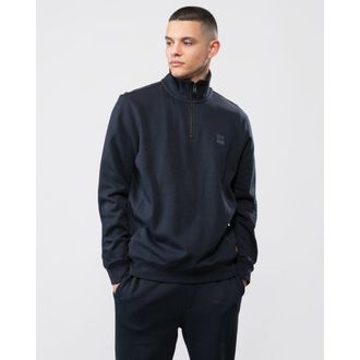 Boss Orange by Hugo Boss Zetrust Mens 1/4 Zip Sweatshirt - Blue Cotton - Size 2XL