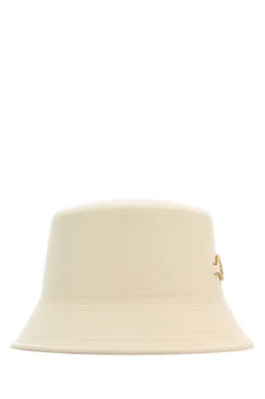 Valentino Garavani Womens Ivory Felt Bucket Hat Avoriooro Cappelli E Fasce Per Capelli