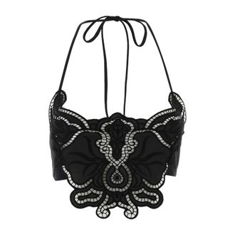 Blumarine Bras, female, Black, Size: S Lace Top