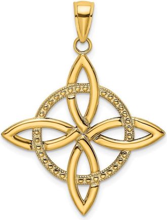 Diamond2Deal 14k Yellow Gold Large Celtic Eternity Knot Charm Pendant